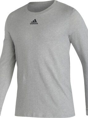 adidas Soccer Pre Game Long Sleeve T-Shirt Relaxed Fit Athletic Top Size M Gray